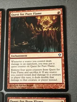 Quest for Pure Flame X4 Zendikar Ex+ Condition See Pic Front Back - Image 4