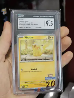 2025 Pokemon Pikachu Black Star Promo Illustration Contest 2024 SVP 214 CGC 9.5 - Image 1