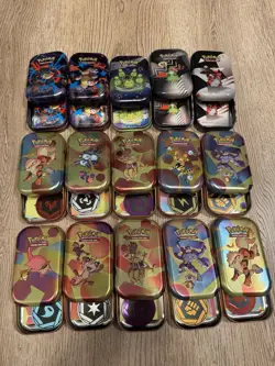 Pokemon TCG EMPTY Assorted Mini Tins Lot W/ Inserts/Coins-151, Mega Evolutions - Image 1