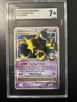 2009 POKEMON PLATINUM RISING RIVALS #103 ALAKAZAM 4 LV.X-HOLO SGC 7 - Image 1