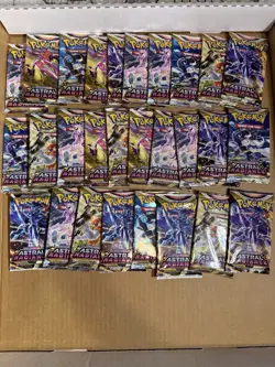 LOT OF 28 POKEMON ASTRAL RADIANCE FACTORY SEALED BOOSTER PACKS ALL 5 ARTS - Image 1