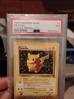 1999 Pikachu Pokemon League Promo PSA 7 - NM - Image 1