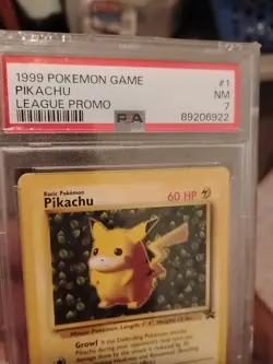 1999 Pikachu Pokemon League Promo PSA 7 - NM - Image 3