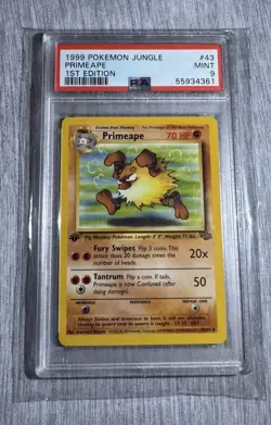 1999 Pokemon Jungle 1st Edition Primeape #43/64 PSA 9 MINT Vintage - Image 1
