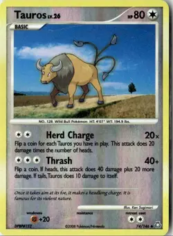 2008 DIAMOND & PEARL LEGENDS AWAKENED TAUROS 74/146 REVERSE HOLO - Image 1