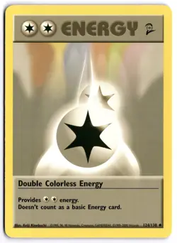 Pokemon Double Colorless Energy Uncommon Base Set 2 124/130 LP - Image 1