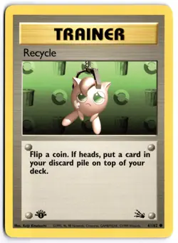 Pokemon 1st Edition Recycle Common Fossil 61/62 NM - Image 1