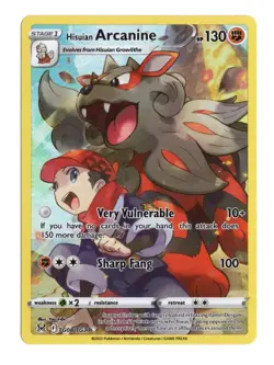 Hisuian Arcanine TG08/TG30 Pokemon Lost Origin Trainer Gallery Ultra Rare TCG - Image 1