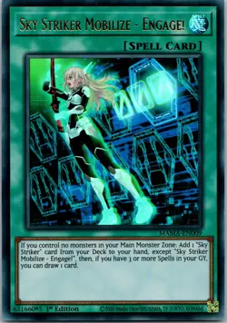 Yugioh Sky Striker Mobilize - Engage! MAMA-EN009 1st Edition Ultra Rare NM - Image 1