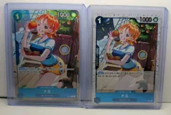 Nami Full P-053 P One Piece TCG FULL ART FOIL HOLO + JOLLY ROGER You Get Both! - Image 1