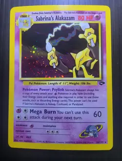 Pokemon Alakazam Sabrina's 16/132 Holographic Rare Gym Challenge TCG Card - Image 1