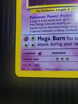 Pokemon Alakazam Sabrina's 16/132 Holographic Rare Gym Challenge TCG Card - Image 5