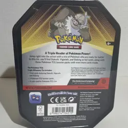 POKEMON TRIPLE WHAMMY TIN SLAKING BOX BOOSTER PACKS PROMO CARD FOIL 2024 - Image 2