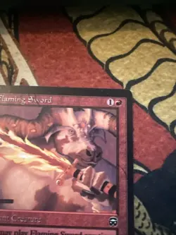 Mtg Magic Mercadian Masques Flaming Sword Misprint Extra Black Ink Error Card - Image 4