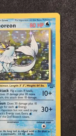 Vaporeon Holo Rare 12/64 Jungle Set Vintage 1999 Pokemon TCG Card LP Condition - Image 4