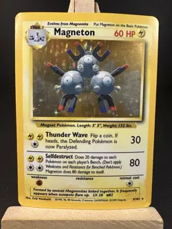 Magneton Holo Pokemon Card TCG 1999 Unlimited Base Set Rare 9/102 LP - Image 1