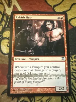 Mtg Magic Innistrad Rakish Heir Print Machine Residue Misprint Error Card - Image 1