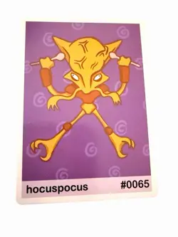Near Mint Pookiemoot Hocuspocus Alakazam #0065 Derp Pokemon Fan Art Card - Image 1