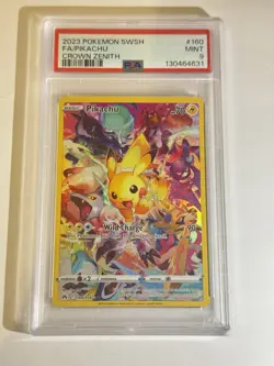 PSA 9 MINT Pikachu Secret Rare Crown Zenith 160/159 Pokemon Card TCG - Image 1