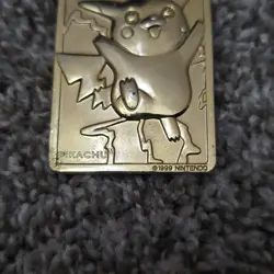 Burger King Pokemon 23k Gold Plated Pikachu #25 Trading Card 1999 - Image 3