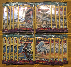 Lot of 20 Pokemon TGC Sun and Moon Guardians Rising 3 Card DT Booster Packs - Image 1