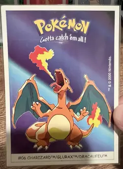 2000 Charizard Pokemon Sticker Cards Dunkin Boomer #6 Nice Shape! US Seller - Image 2