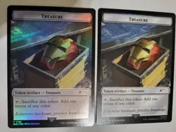 MTG TREASURE TOKEN SECRET LAIR FOIL + REGULAR FREE SHIPPING EX-MINT COND!!! - Image 1
