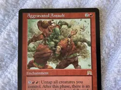 Magic the Gathering MTG 1x Aggravated Assault Onslaught MP/HP - Image 2