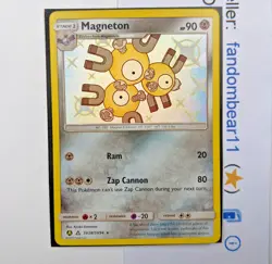 Magneton SHINY HOLO RARE card SV28/SV94 Sun & Moon Hidden Fates 2019 Pokemon - Image 1