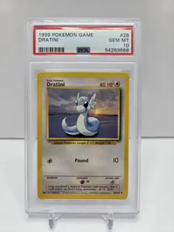 1999 Pokemon Base Set Unlimited Dratini #26 PSA 10 GEM MINT - Image 1