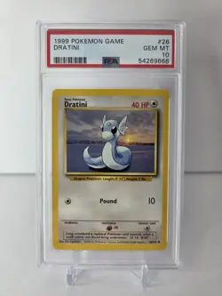 1999 Pokemon Base Set Unlimited Dratini #26 PSA 10 GEM MINT - Image 2