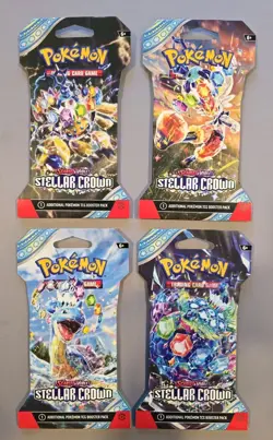 Pokemon Stellar Crown Sleeved Booster Packs X4 - Image 1