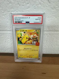 2025 POKEMON JAPANESE M-P PROMO MCDONALD'S #020 PIKACHU PSA 10 (59) - Image 1