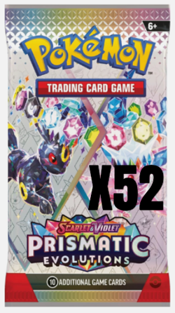 52x Prismatic Evolutions Booster Pack Lot 52 FACTORY SEALED PACKS Pokemon TCG - Image 1
