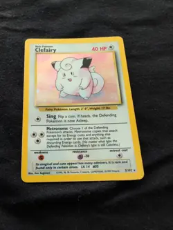 Pokemon TCG Clefairy Doll Base Set Unlimited Rare Card 5/102 LP Condition - Image 1