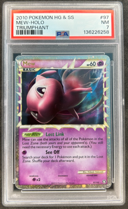 2010 Pokemon Mew Prime Holo Foil Triumphant 97/102 PSA 7 Fresh Grade - Image 1