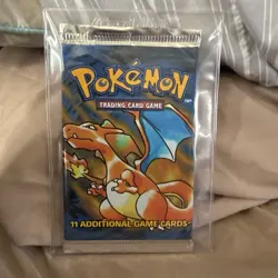 Pokemon TCG Base Set Unlimited Booster Pack Charizard Art WOTC Sealed UNWEIGHED - Image 1