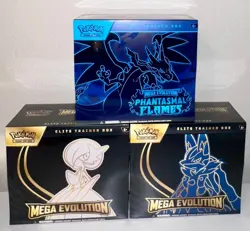 Pokemon Mega Evolution Elite Trainer Box ETB Set of 2 and Phantasmal Flames ETB - Image 1