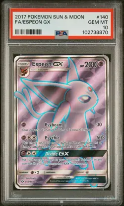 Espeon GX 140/149 | Full Art 2017 Sun & Moon | Pokemon TCG PSA 10 GEM MINT - Image 1