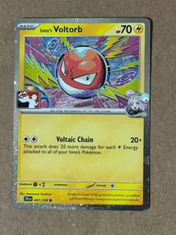 Iono's Voltorb (Cosmos Holo) Pokemon Prize Pack Series 8 JTG 047/159 NM - Image 1