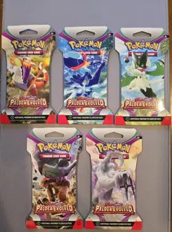 Pokemon Paldea Evolved Sleeved Booster Packs X5 - Image 1