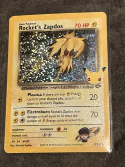 Pokemon TCG Rockets Zapdos 15/25 Celebrations Classic Collection Holo NM - Image 1