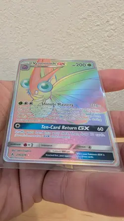 Pokemon TCG Venomoth GX 216/214 Unbroken Bonds Rainbow Rare - Image 4