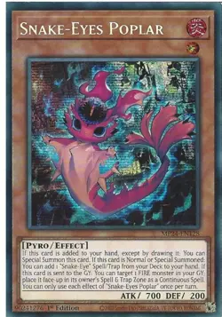 MP24-EN128 Snake-Eyes Poplar - Prismatic Secret Rare 1st Edition YuGiOh Card - Image 1