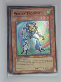Vortex Trooper GLAS-ENSE2 YuGiOh Gladiator's Assault 2007 Super Rare LP - Image 1