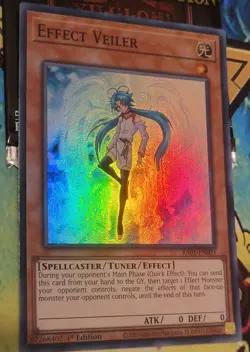Yu-Gi-Oh Effect Veiler RA01-EN003 Super Rare 1st Edition Near Mint Condition - Image 1
