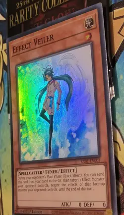Yu-Gi-Oh Effect Veiler RA01-EN003 Super Rare 1st Edition Near Mint Condition - Image 3