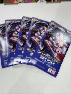 One Piece TCG OP14 The Azure Sea’s Seven Booster Pack Lot Of 5 Factory Sealed - Image 1