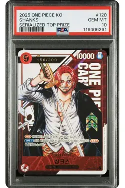 2025 One Piece KOREAN SHANKS Serialized Top Prize #'d 150/200 PSA 10 Very Rare - Image 1