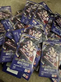 One Piece OP14 THE AZURE SEA’S SEVEN Sleeved Blister Packs Lot Of 10 Sealed - Image 1